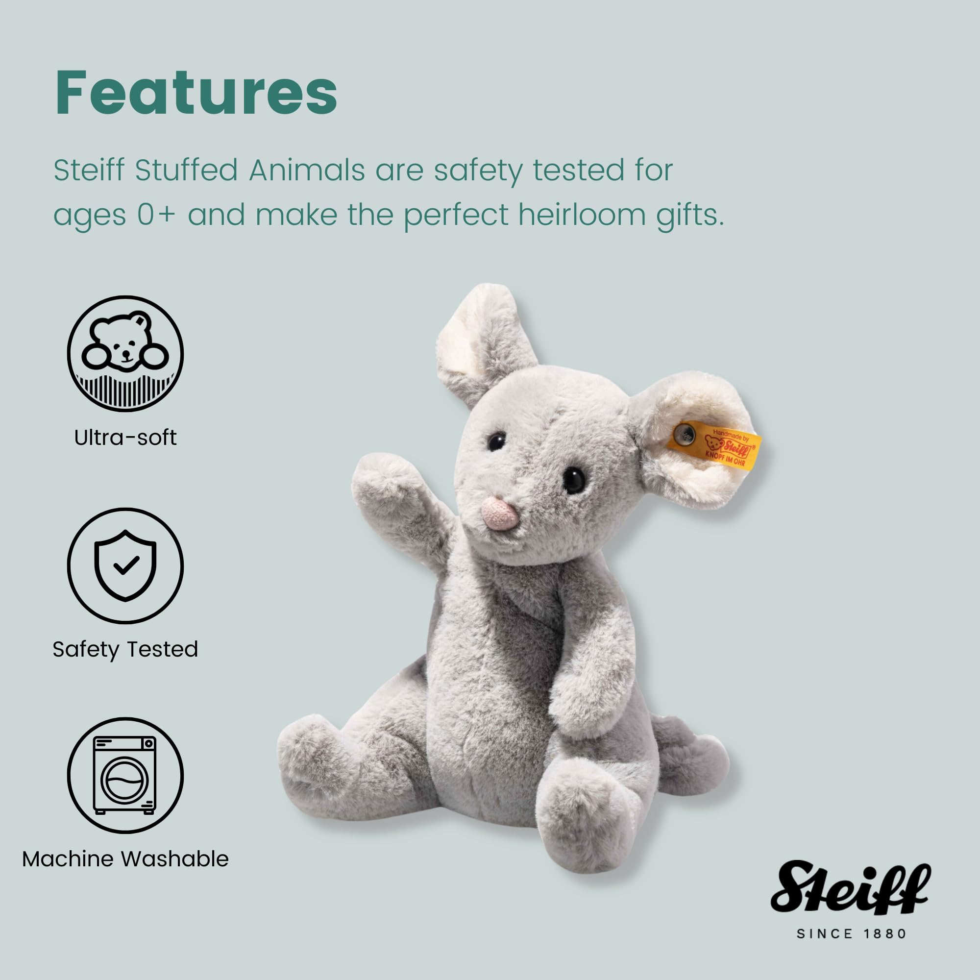 Soft Cuddly Friends Cheesy Mouse, 7" Plush Toy - Image 5