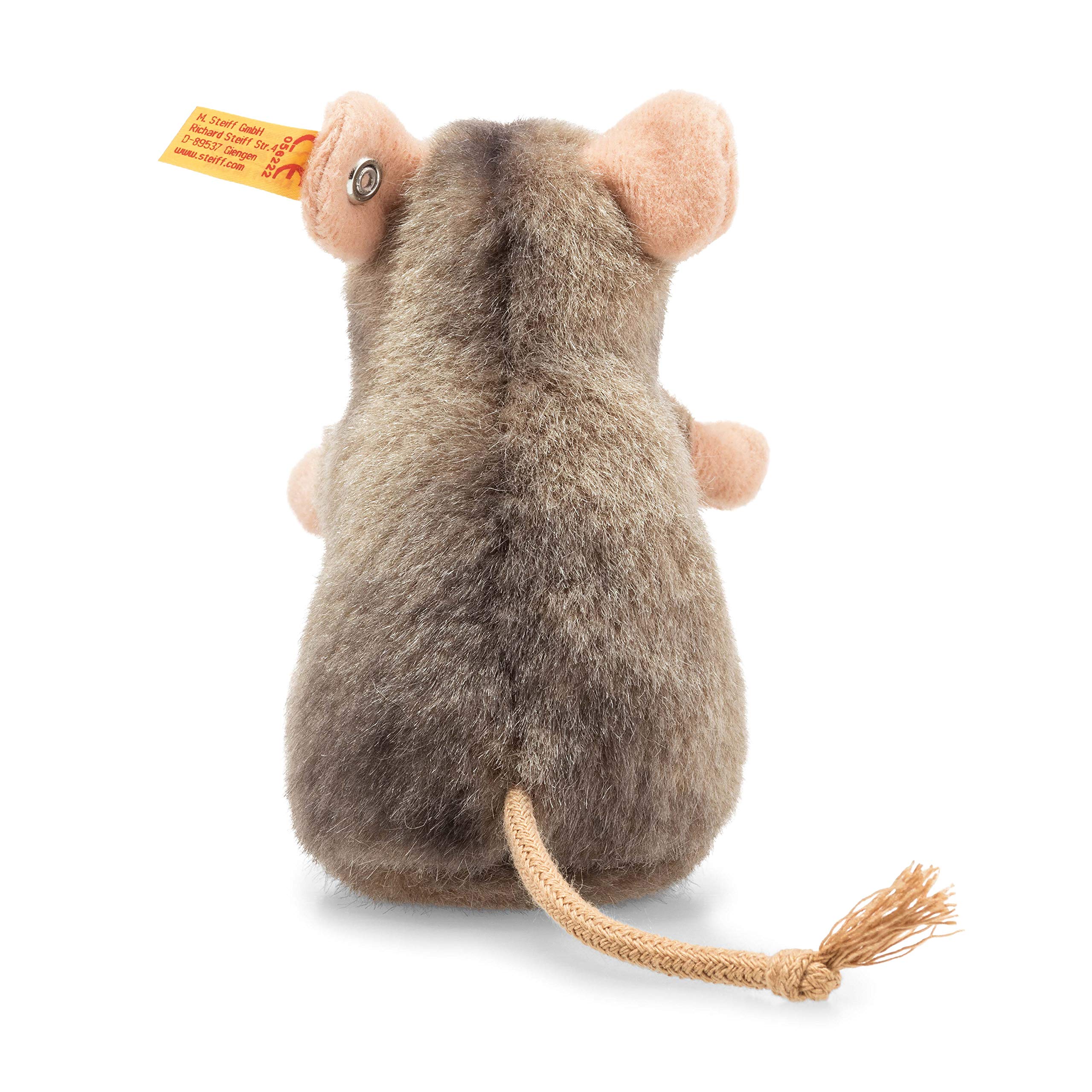 Steiff Piff Mouse Stuffed Animal with Soft Woven Fur - Premium Plush Toy or Gift for Ages 3 and Up, Grey - Image 3