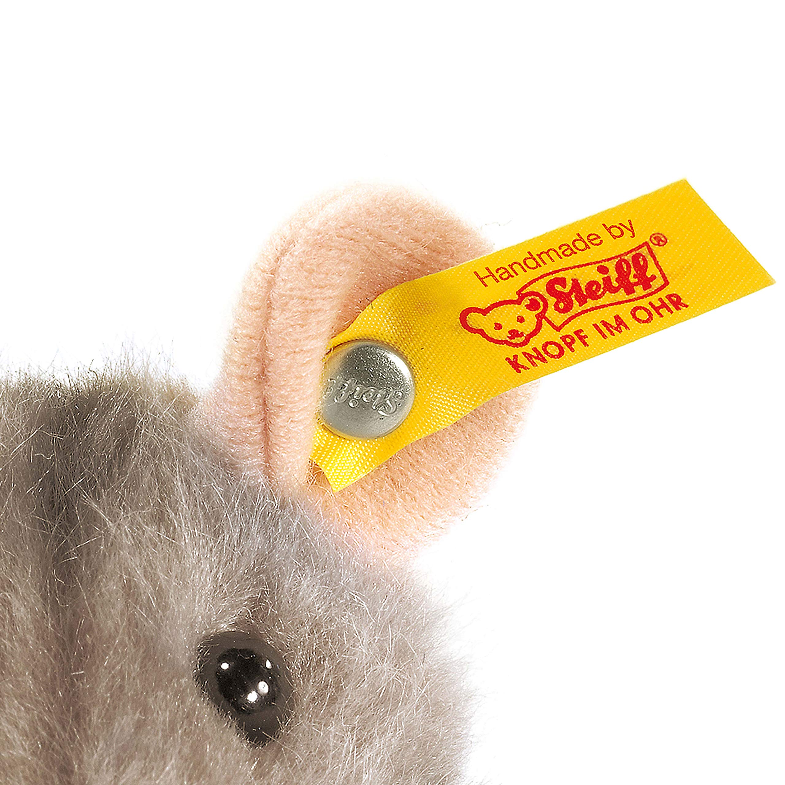 Steiff Piff Mouse Stuffed Animal with Soft Woven Fur - Premium Plush Toy or Gift for Ages 3 and Up, Grey - Image 6