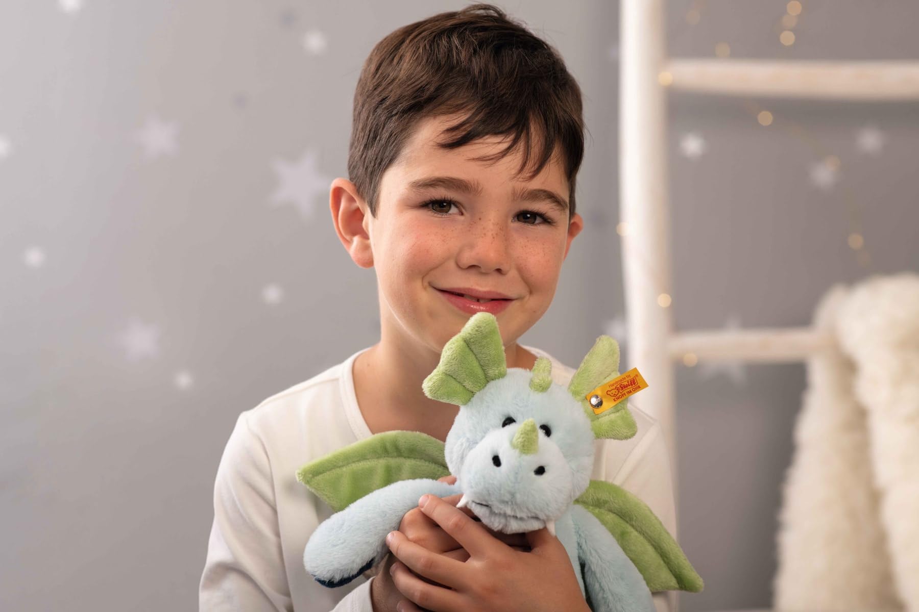 Steiff Samu Dragon, Premium Dragon Stuffed Animal, Dragon Plush Toy for Kids, Friends Collection (Green/Blue, 11") - Image 4