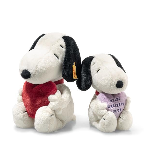 Steiff Snoopy Officially Licensed Love - Soft Plush Dog Toy Stuffed Animal Holding Red Heart Premium Peanuts Collectible, Snoopy, 12” - Image 5