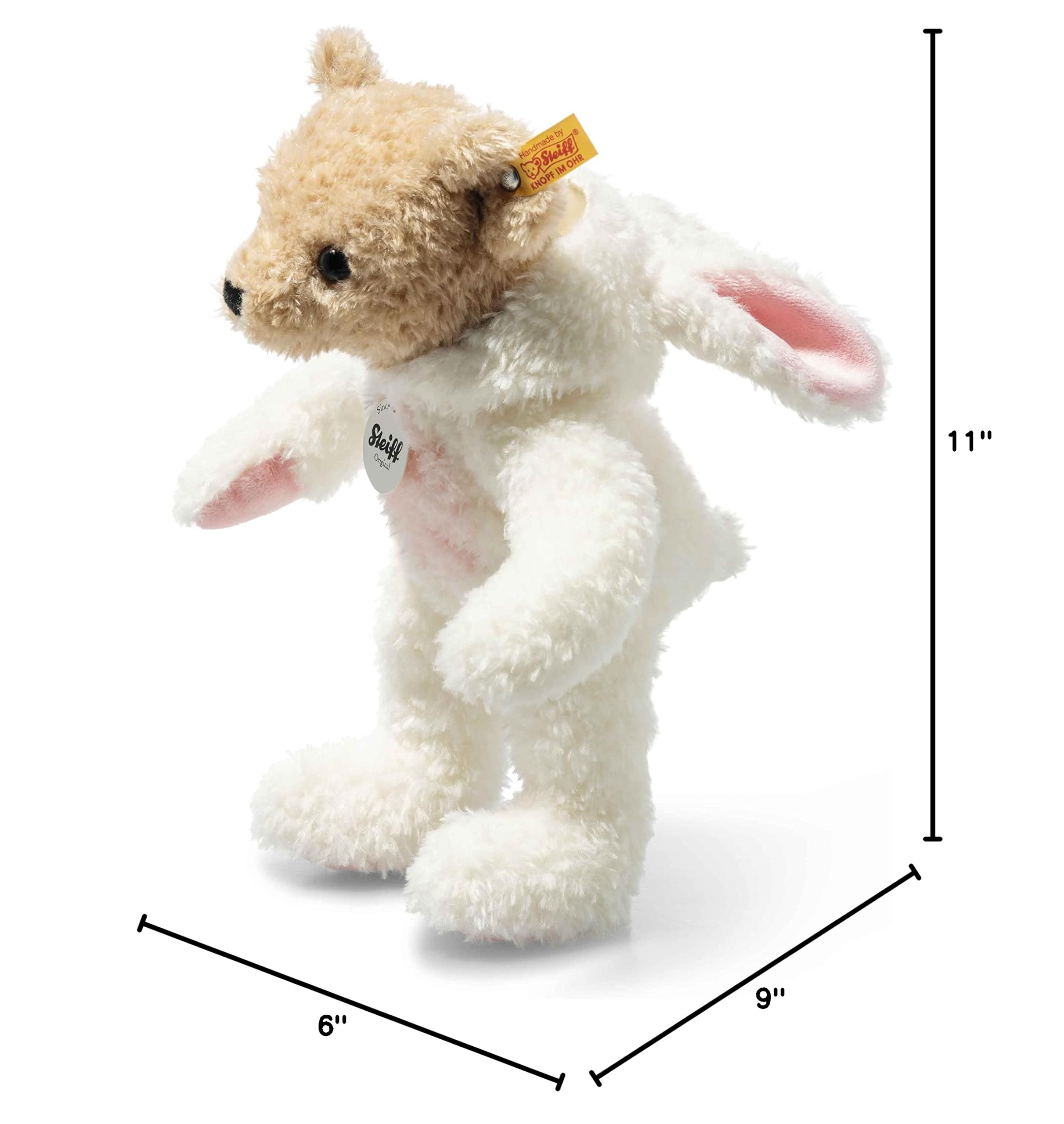 Steiff Teddy Bear in Bunny Hoodie Costume, Year of the Rabbit, Teddybear Stuffed Animal, Plush Bear Cuddly Toy, Machine Washable, 11 inches - Image 7