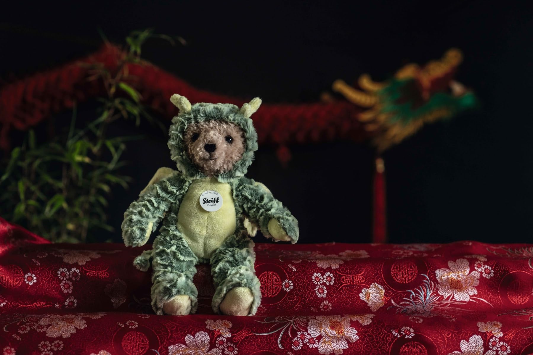 Steiff Teddy Bear with Dragon Hoodie Costume, Chinese Zodiac Signs, Teddy Stuffed Animal, Plush Bear Cuddly Toy, Machine Washable, 11" - Image 4